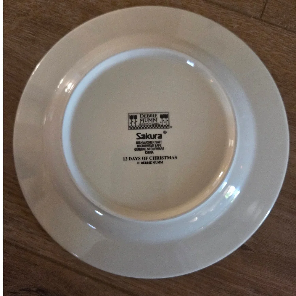 90s Debbie Mumm‎ Sakura 12 Days of Christmas Nine Ladies Dancing Plate